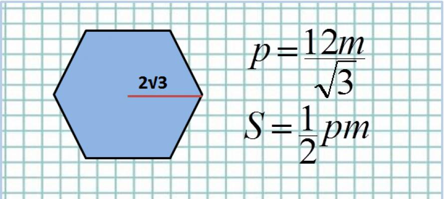 How to find the area of ​​a hexagon formula